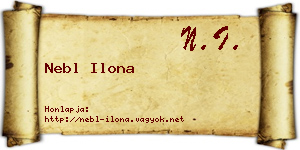 Nebl Ilona névjegykártya